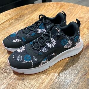 Under Armour Charged Floral Sneakers Women’s size 9 Black, White, Pink, Teal